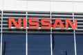 Indianapolis - Circa April 2017: Logo and Signage of a Nissan Car and SUV Dealership. Nissan is part of RenaultÃ¢â¬âNissan I Royalty Free Stock Photo